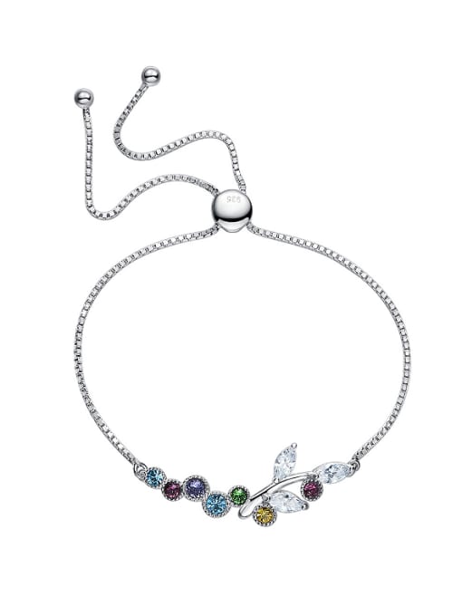 CEIDAI S925 Silver Colorful Crystal Bracelet 0