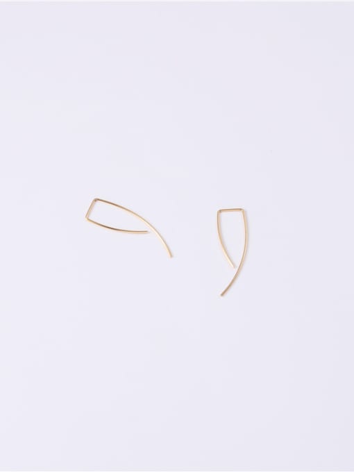 GROSE Titanium With Gold Plated Simplistic Geometric Hook Earrings 4