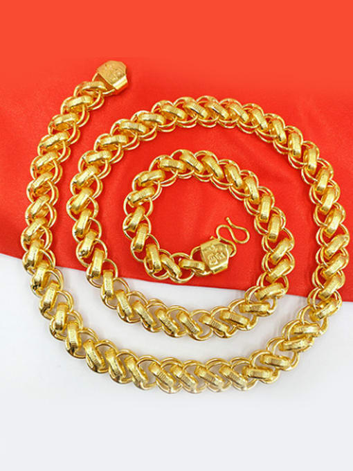 golden Delicate Men Geometric Shaped Necklace