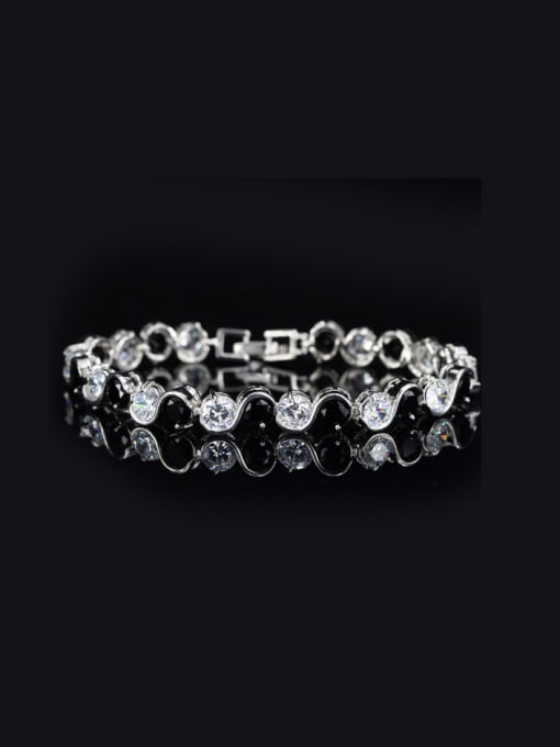 Black And White 2018 Color Zircons Luxury Bracelet