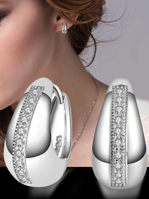 Ya Heng Water Drop Shaped New Design Fashion Clip Earrings 1