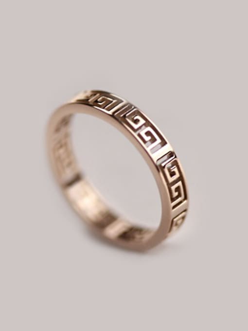 GROSE Retro Style Classical Titanium Ring 0