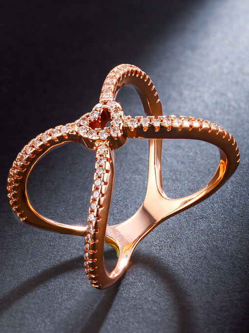 Rose Gold Fashion and miniature micro-inlay AAA zircon ring