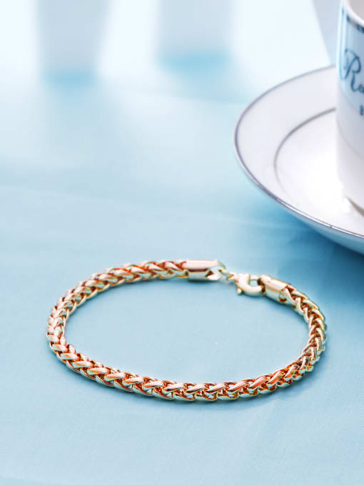 Ronaldo Exquisite Rose Gold Plated Twisted Rope Bracelet 1