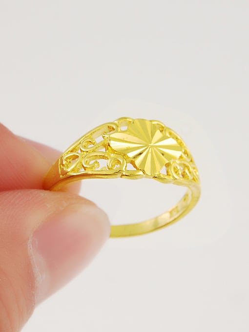 Yi Heng Da All-match 24K Gold Plated Flower Shaped Copper Ring 2