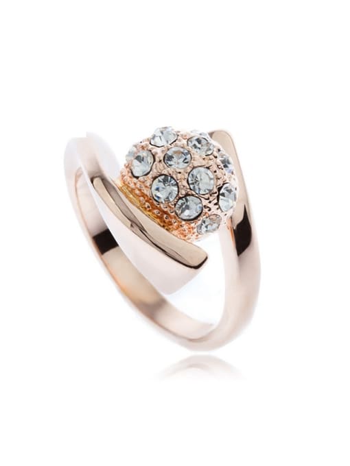 Wei Jia Fashion Rose Gold Plated Tiny Rhinestones Alloy Ring 0