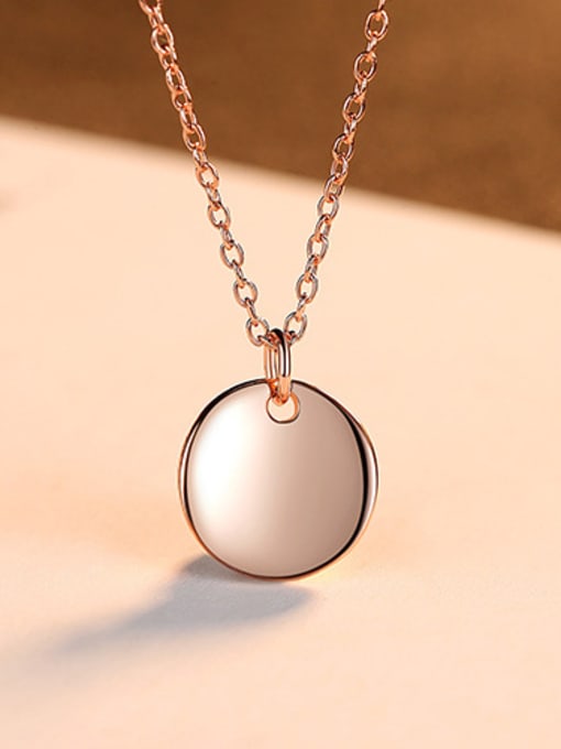 Rose 925 Sterling Silver With Cats Eye  Simplistic Round Necklaces
