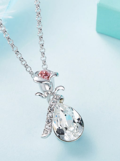 CEIDAI Fashion Rosary Flower Water Drop austrian Crystal Copper Pendant 1