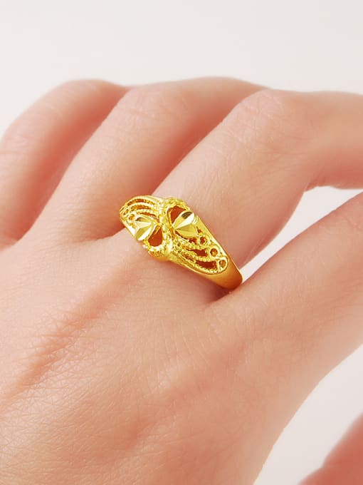 Yi Heng Da Creative 24K Gold Plated Double Heart Design Ring 1