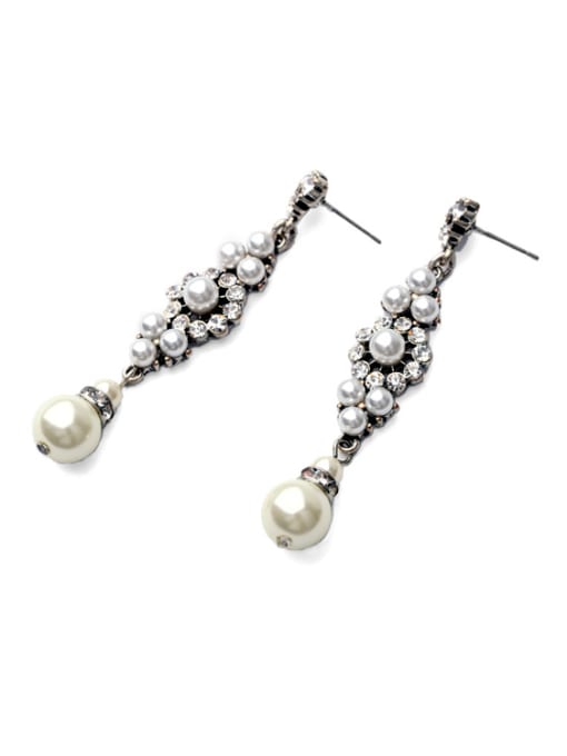KM Alloy Artificial Pearls Drop Chandelier earring 1
