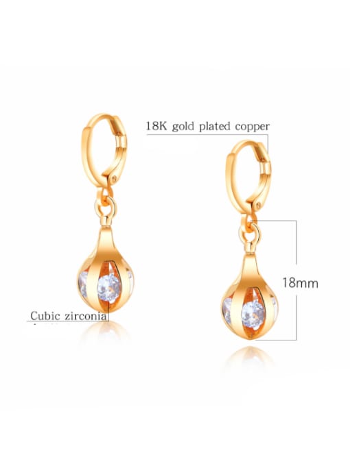 Open Sky Copper With 18k Gold Plated Fashion hollow out Round Earrings 2