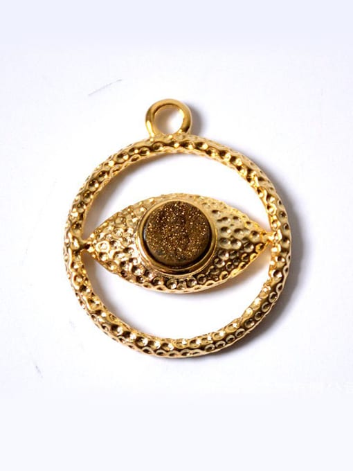 Gold Personalized Eye-shaped Crystal Gold Plated Pendant