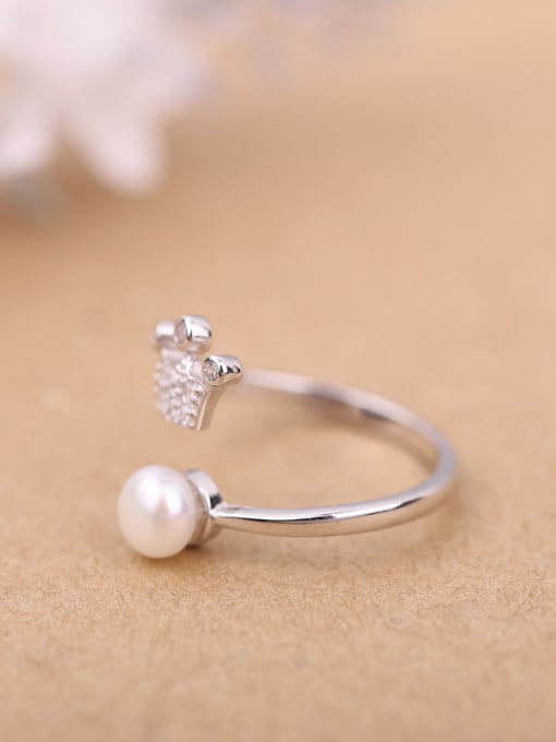 Peng Yuan Freshwater Pearl Crown Opening Ring 3