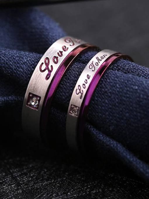 RANSSI Fashion Monogram Purple Lovers band rings 1