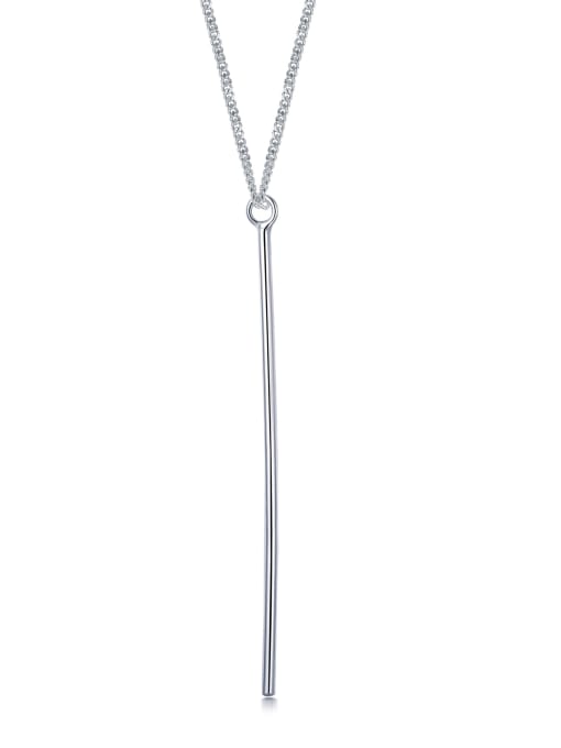 One Silver Straight Rod Shaped Necklace 2