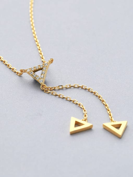 One Silver Gold Plated Triangle Necklace 3