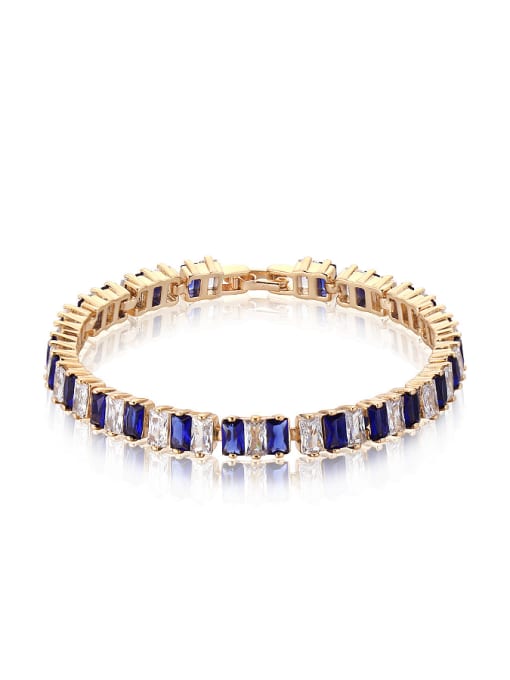 Blue 2018 Copper Alloy 18K Gold Plated Fashion Zircon Bracelet