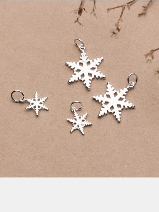 FAN 925 Sterling Silver With Silver Plated Romantic snowflake  Charms 1
