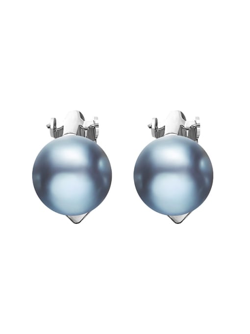 CEIDAI Simple Freshwater Pearl Silver Stud Earrings 3