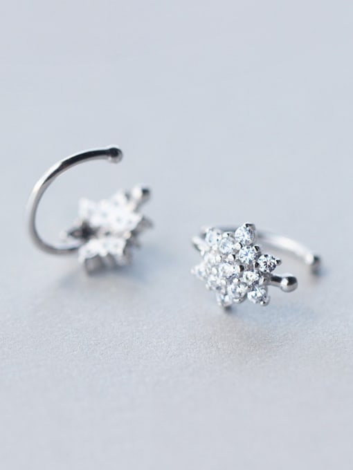 Rosh S925 sliver snowflake zircon clip clip on earring 3