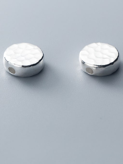 FAN 999 Fine Silver With Platinum Plated Simplistic Smooth  Round Beads 0
