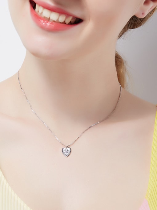 CEIDAI 2018 S925 Silver Heart-shaped Necklace 1