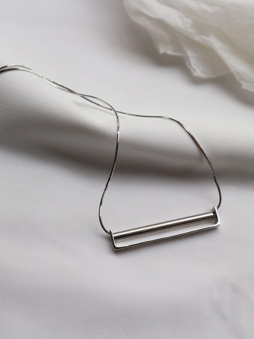 Boomer Cat Sterling silver long tube minimalist necklace 2