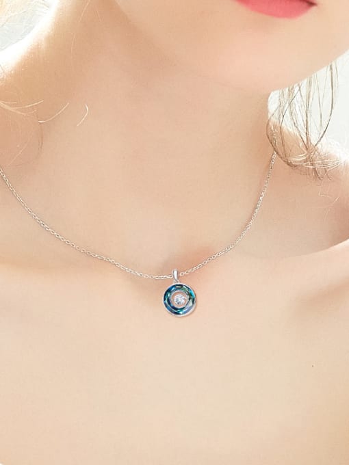 CEIDAI Fashion austrian Crystal Round Silver Necklace 1