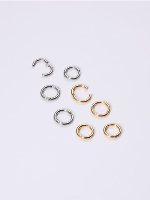 GROSE Titanium With Gold Plated Simplistic Round Clip On Earrings 3