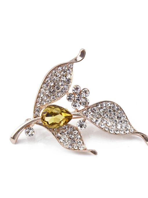 Inboe 2018 2018 2018 Leaf-shaped Crystals Brooch 3