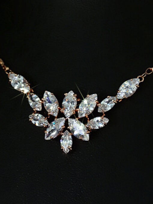 gold plated with chain Irregular Zircons Shining Necklace
