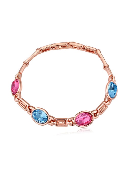 double color Fashion Oval austrian Crystals Alloy Bracelet