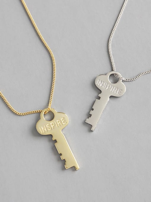 DAKA 925 Sterling Silver With 18k Gold Plated Classic Key Necklaces