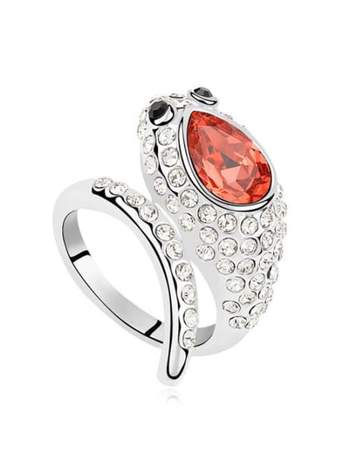 Red Personalized Shiny austrian Crystals Snake Alloy Ring