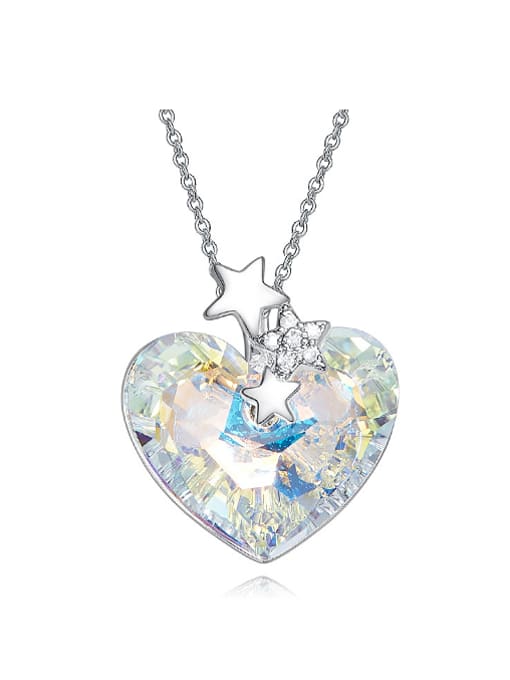 CEIDAI Fashion Heart austrian Crystal Little Stars Copper Necklace 0
