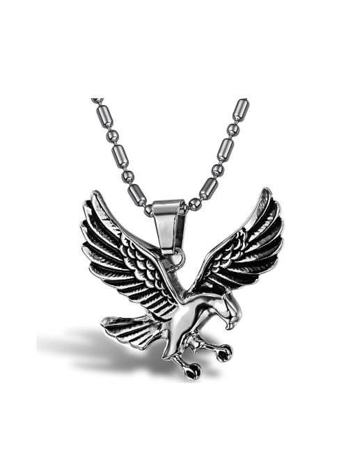 Open Sky Personalized Flying Eagle Pendant Titanium Necklace 0