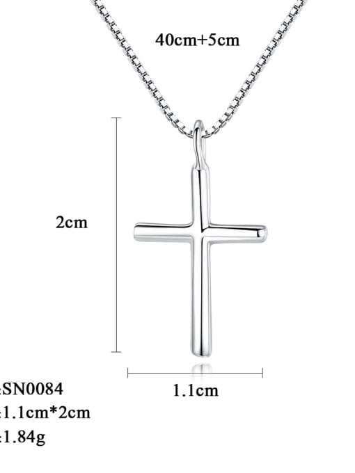 CCUI Sterling Silver minimalist cross box chain necklace 3