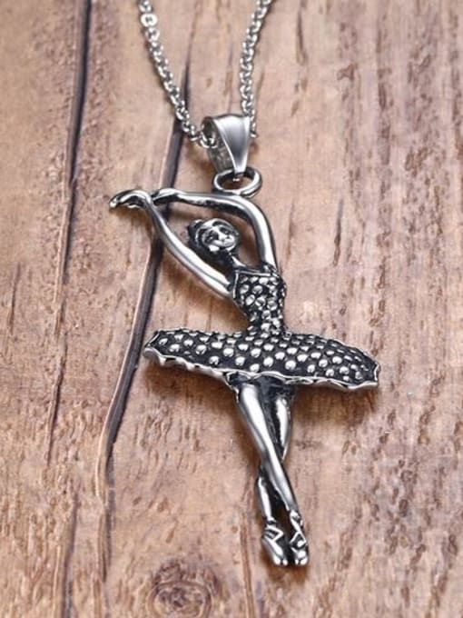 Pendant Creative Ballet Shaped High Polished Titanium Pendant