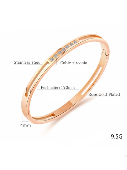 Open Sky Stainless Steel With Rose Gold Plated Simplistic Geometric Bangles 2