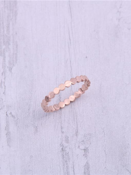 GROSE Titanium With Rose Gold Plated Vintage Smooth  Round Band Rings 2