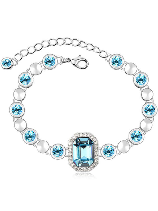 light blue Fashion austrian Crystals Alloy Bracelet