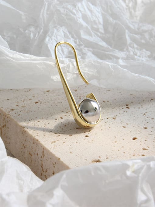 DAKA 925 Sterling Silver With 18k Gold Plated Trendy Hook Earrings