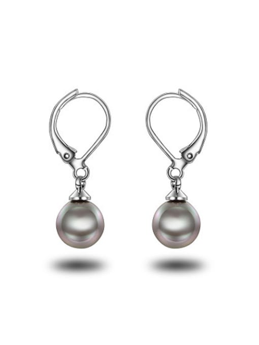 White Gold Fresh Korean Style Artificial Pearl Drop Earrings