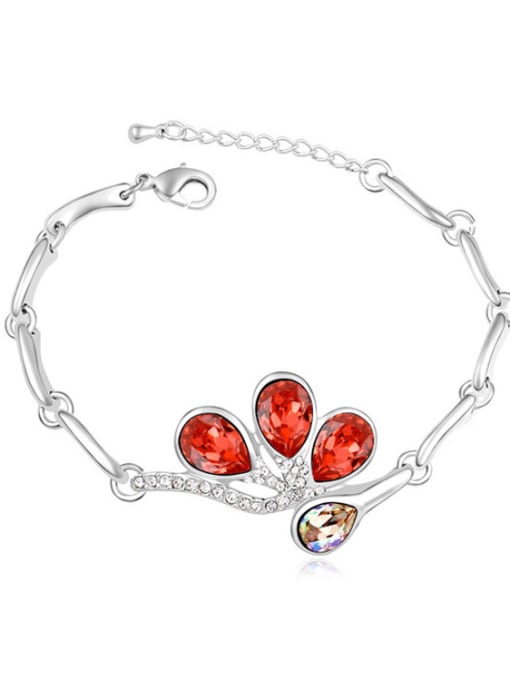 Red Fashion Water Drop shaped austrian Crystals Alloy Bracelet