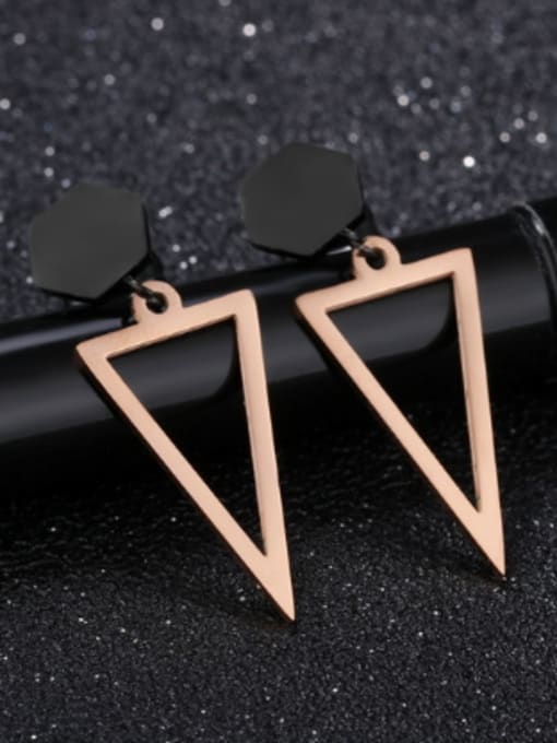 Open Sky Fashion Hollow Triangle Titanium Stud Earrings 2
