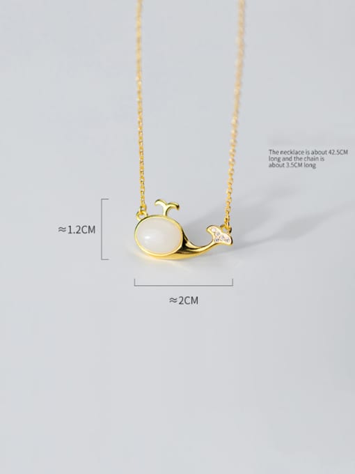 Rosh 925 Sterling Silver With Gold Plated Simplistic Round Necklaces 2