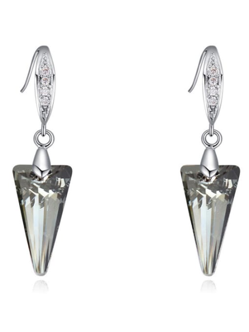 black Fashion Triangle austrian Crystals Alloy Earrings