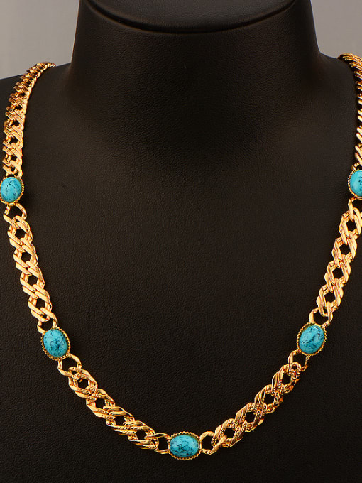 Days Lone 2018 18K Oval Turquoise Colorfast Necklace