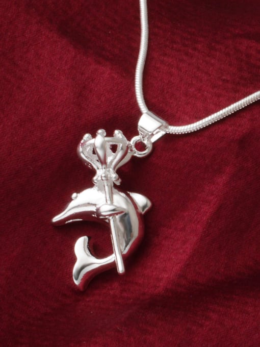 Ya Heng Fashion Little Dolphin Pendant Copper Necklace 1