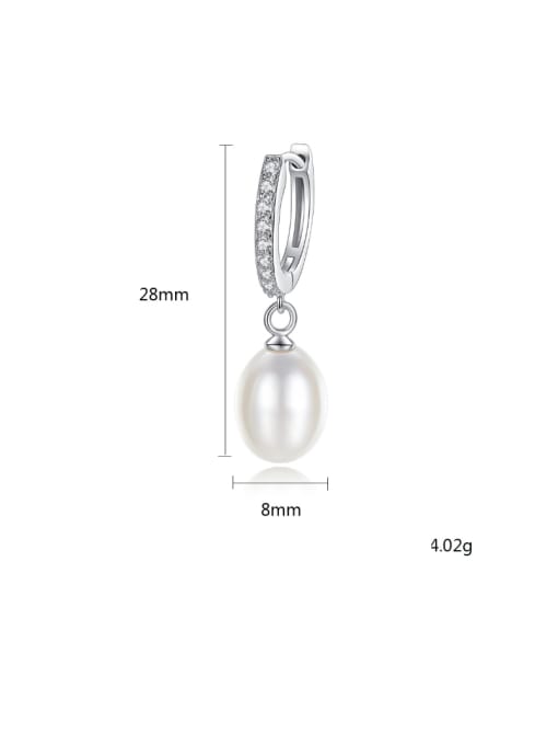 CCUI Pure silver zircon natural pearl earrings 3